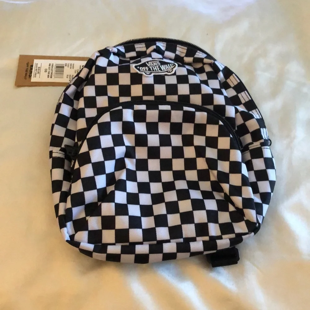 Vans Got This Mini Nylon Backpack Black & White Checkered Print NWT